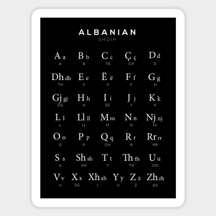 Albanian Alphabet Chart, Albanian Language Learning - Black Magnet